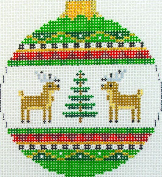 Susan Roberts Needlepoint Reindeer Ornament Needlepoint Canvas