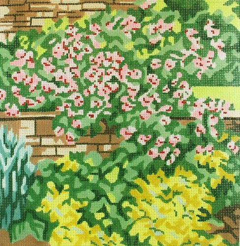 Barbara Russell Garden Wall Needlepoint Canvas