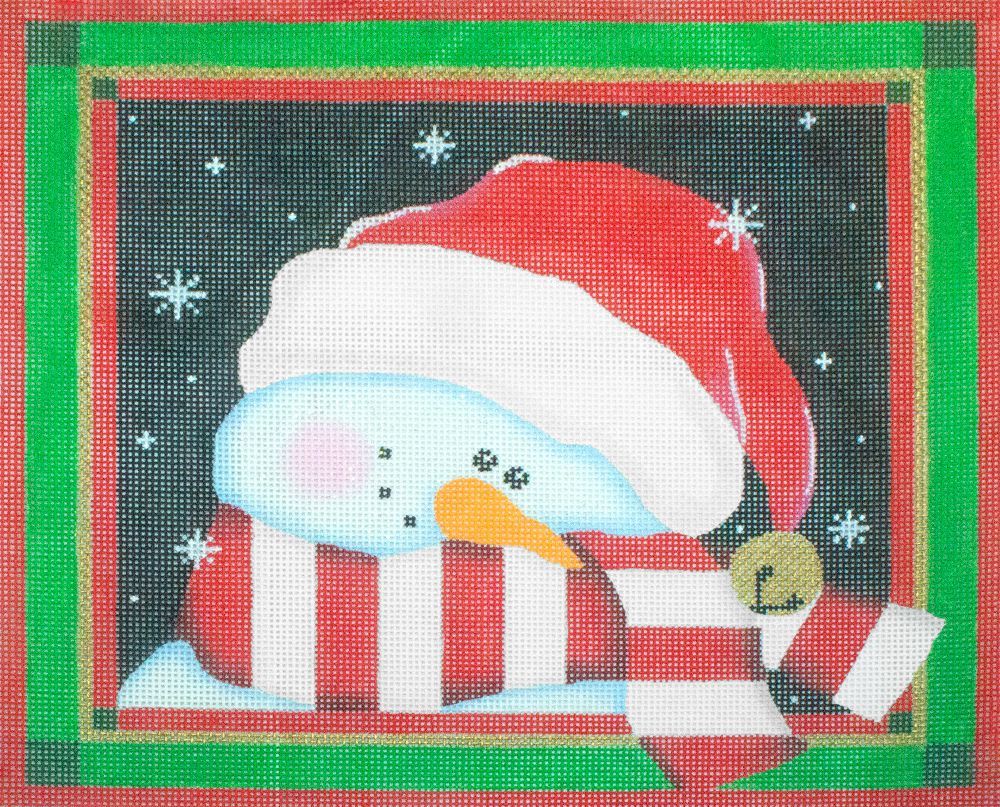 Pepperberry Designs Shy Christmas Snowman Needlepoint Canvas