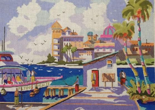 Purple Palm Designs Sunny Sarasota Needlepoint Canvas
