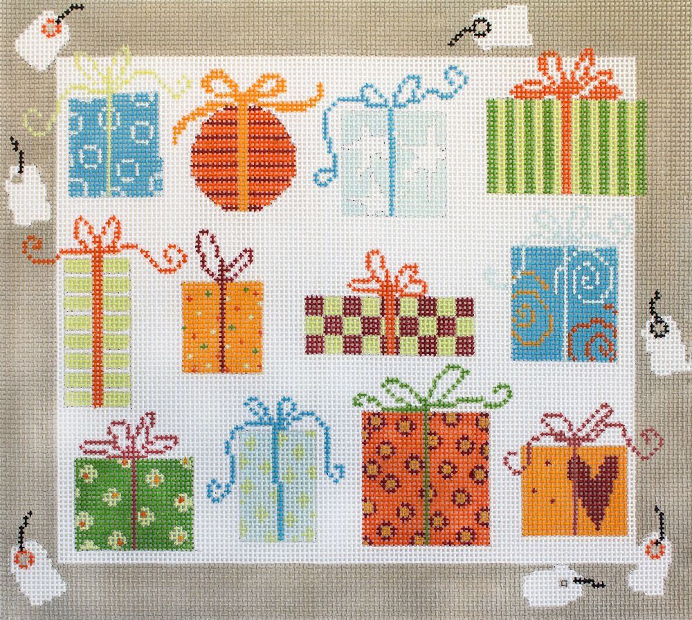 Pippin Studio Dozen Presents Needlepoint Canvas