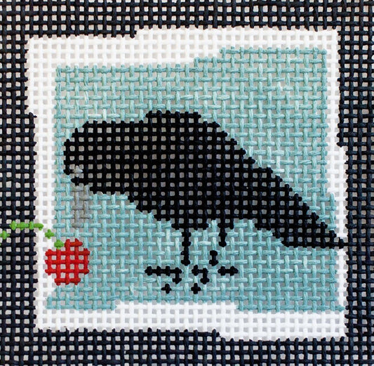 Pippin Studio Crow (Blue) Needlepoint Canvas