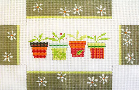 Pippin Studio Flowerpots Doorstop Needlepoint Canvas