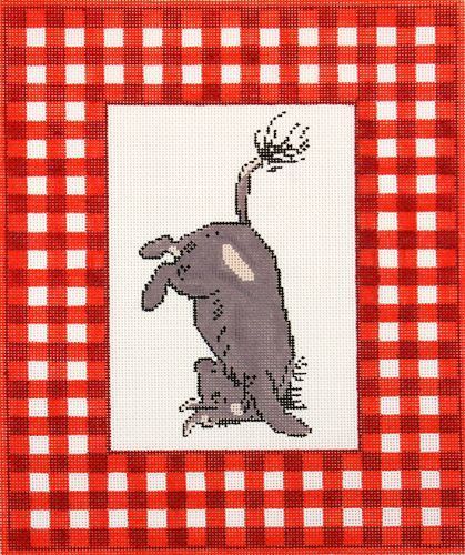 Barbara Russell Eeyore Stands on Head Needlepoint Canvas