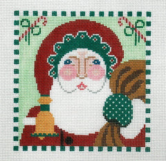 Rebecca Wood Designs Candy Cane Santa Needlepoint Canvas