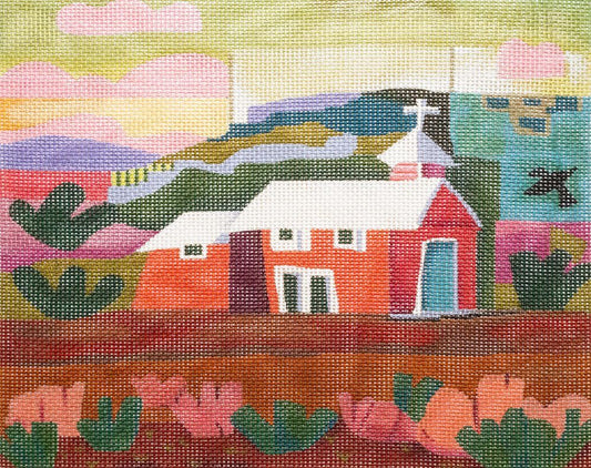 Melissa Shirley Designs Red Church Needlepoint Canvas