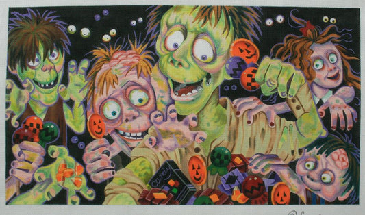 Liz Goodrick-Dillon Zombies Like Candy Needlepoint Canvas