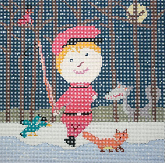 Birds of a Feather Peter and the Wolf Needlepoint Canvas