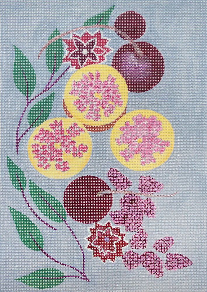 BB Needlepoint Designs Pomegranate & Beets Needlepoint Canvas