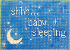 Rittenhouse Needlepoint Shhh...Baby Sleeping Moon & Stars Needlepoint Canvas