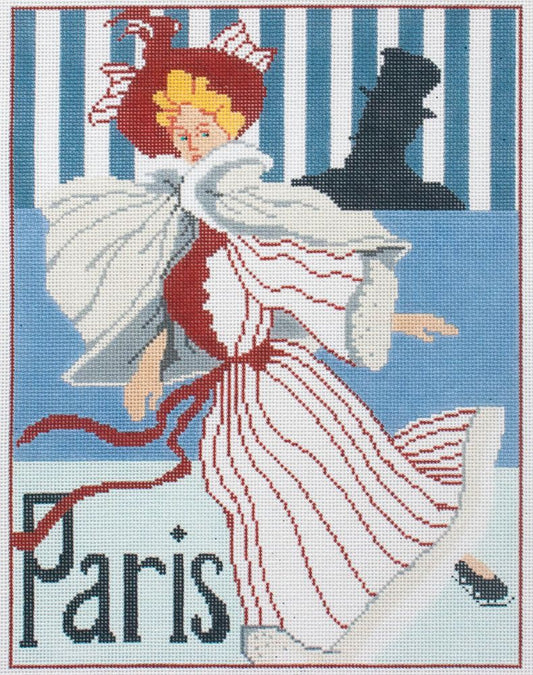 Changing Woman Designs Skating in Paris Needlepoint Canvas