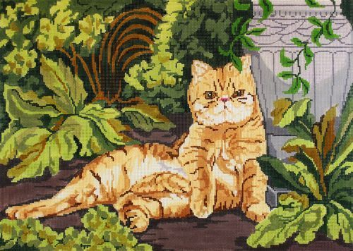 Barbara Russell Scarlet the Cat Needlepoint Canvas