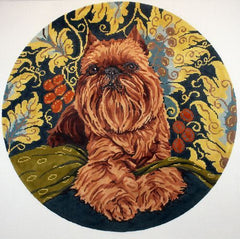 Barbara Russell Brussels Griffon Dog Needlepoint Canvas