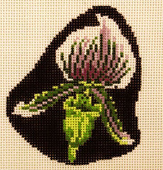 Barbara Russell Maudiac Orchid Flower Pin Needlepoint Canvas