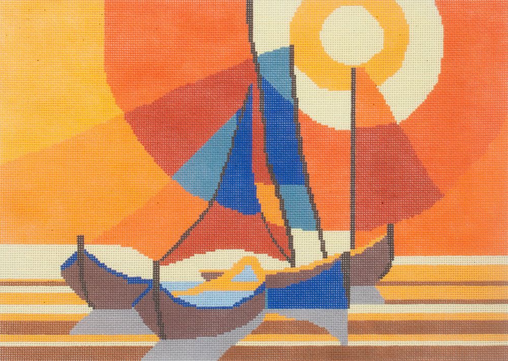 Changing Woman Designs Toffoli Sun Sailboats Needlepoint Canvas