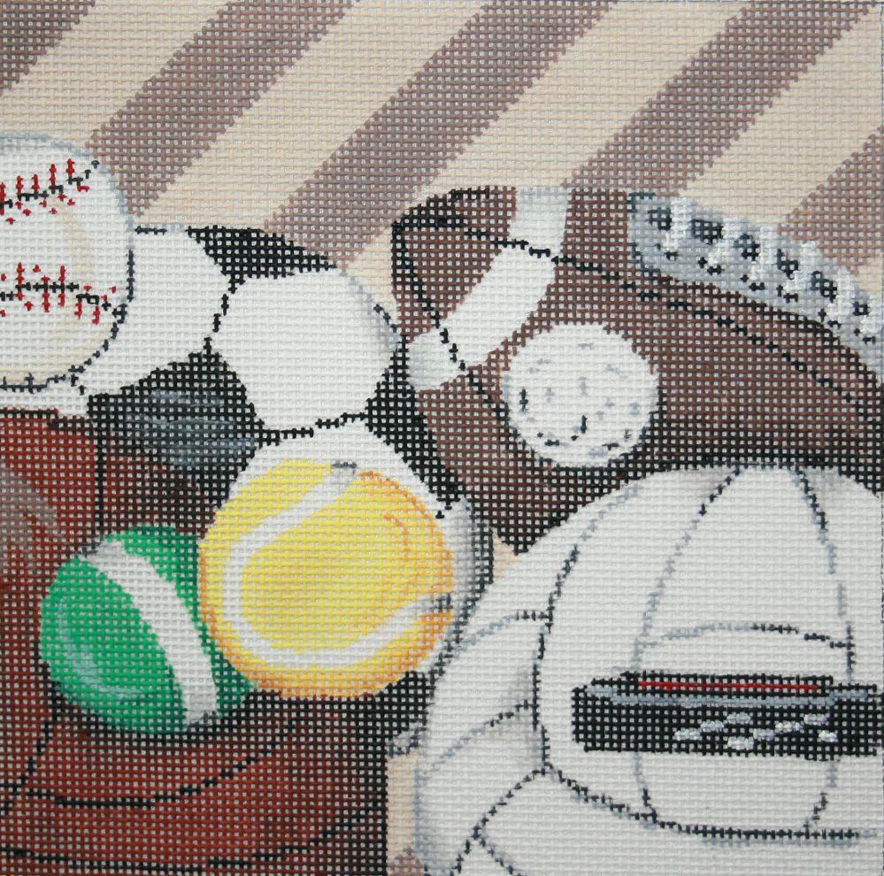 Patti Mann Sports Balls Needlepoint Canvas