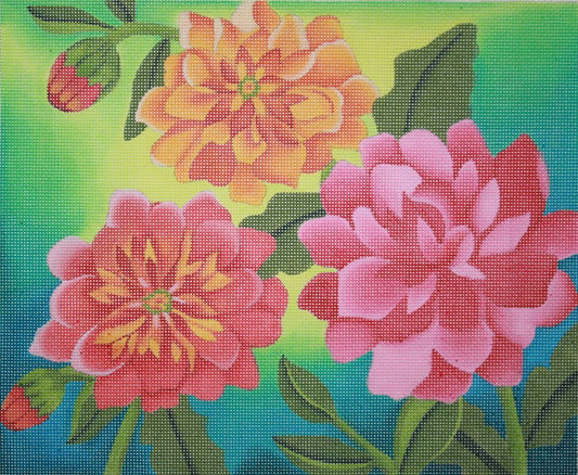 PLD Designs Julie Thompson Dahlia Garden Needlepoint Canvas