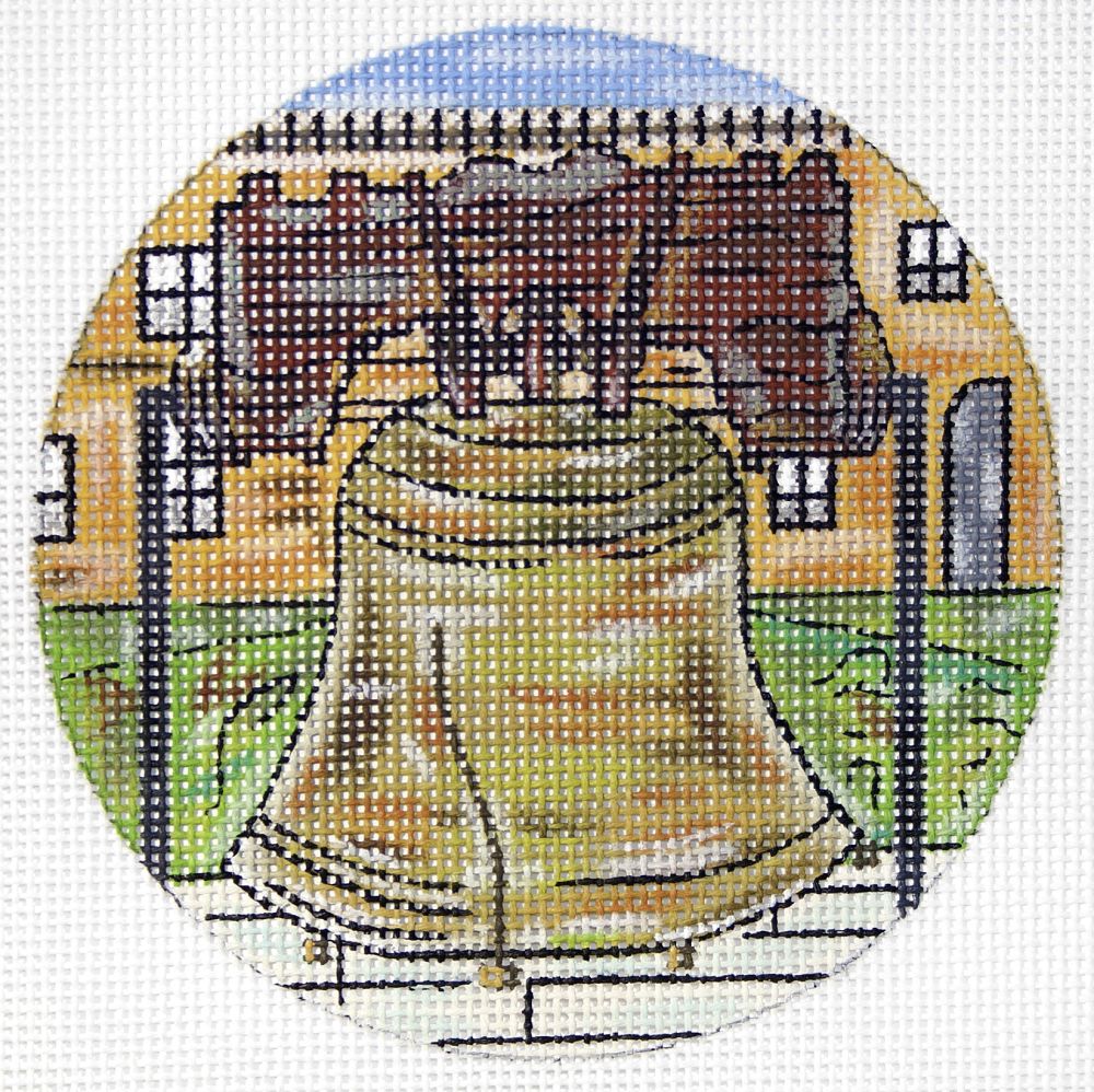 PLD Designs Liberty Bell Round Needlepoint Canvas