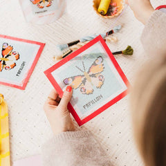 Cotton Clara Craft Kits & Supplies - Butterfly Needlepoint Kit - Beginner Craft Kit