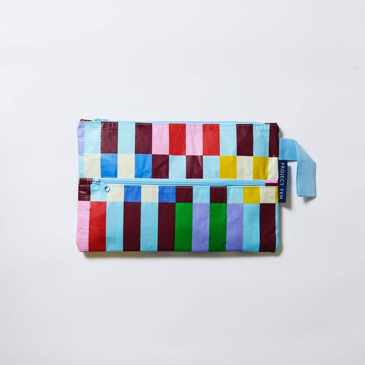 Project Ten Double Zip Project Bag – Multi Stripe