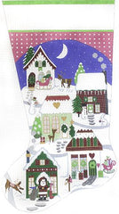 Melissa Shirley Designs Christmas Village Stocking Needlepoint Canvas