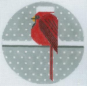 Charley Harper Cool Cardinal small Needlepoint Canvas