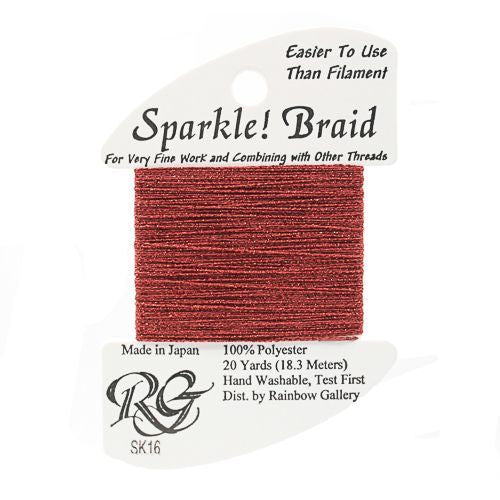Rainbow Gallery Sparkle Braid - 16 Red