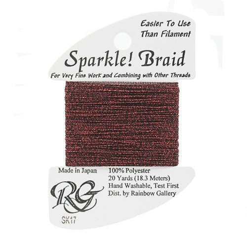 Rainbow Gallery Sparkle Braid - 17 Dark Red