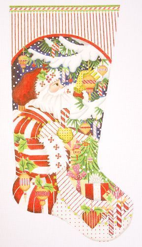 Melissa Shirley Designs Candy Claus Stocking Needlepoint Canvas