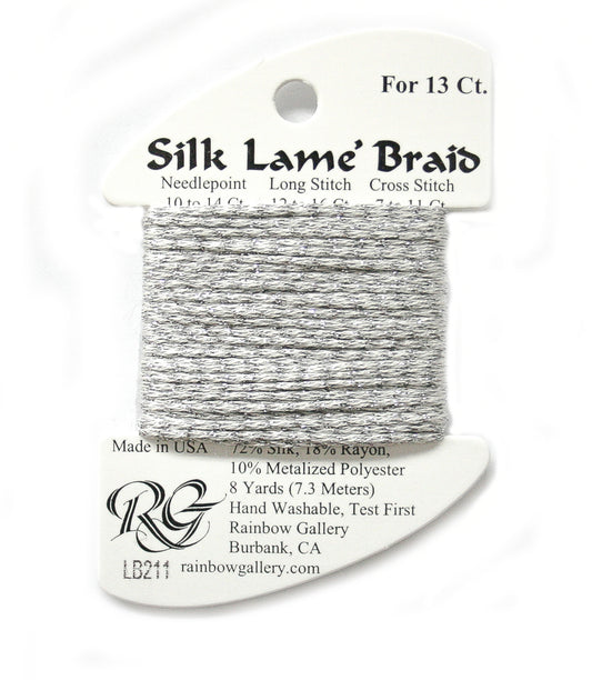 Rainbow Gallery Silk Lame Braid 13 - 211 Glacier Bay