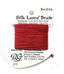 Rainbow Gallery Silk Lame Braid 13 - 218 Corvette Red