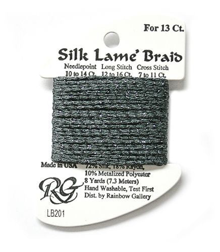 Rainbow Gallery Silk Lame Braid 13 - 201 Gunmetal