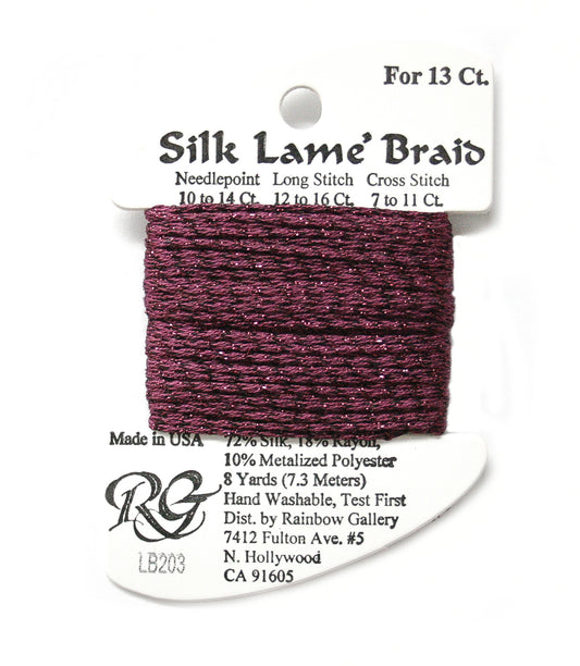 Rainbow Gallery Silk Lame Braid 13 - 203 Magenta