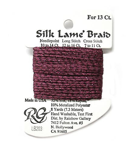 Rainbow Gallery Silk Lame Braid 13 - 203 Magenta