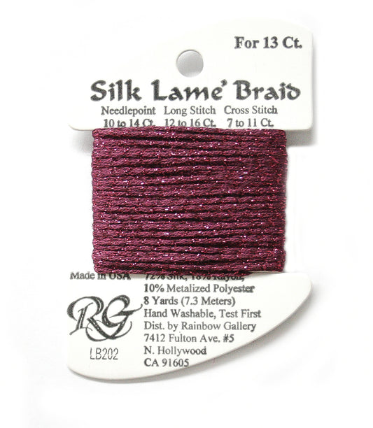 Rainbow Gallery Silk Lame Braid 13 - 202 Wild Plum