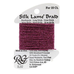 Rainbow Gallery Silk Lame Braid 18 - 202 Wild Plum