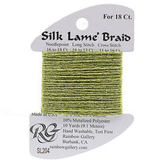 Rainbow Gallery Silk Lame Braid 18 - 204 Green Olive