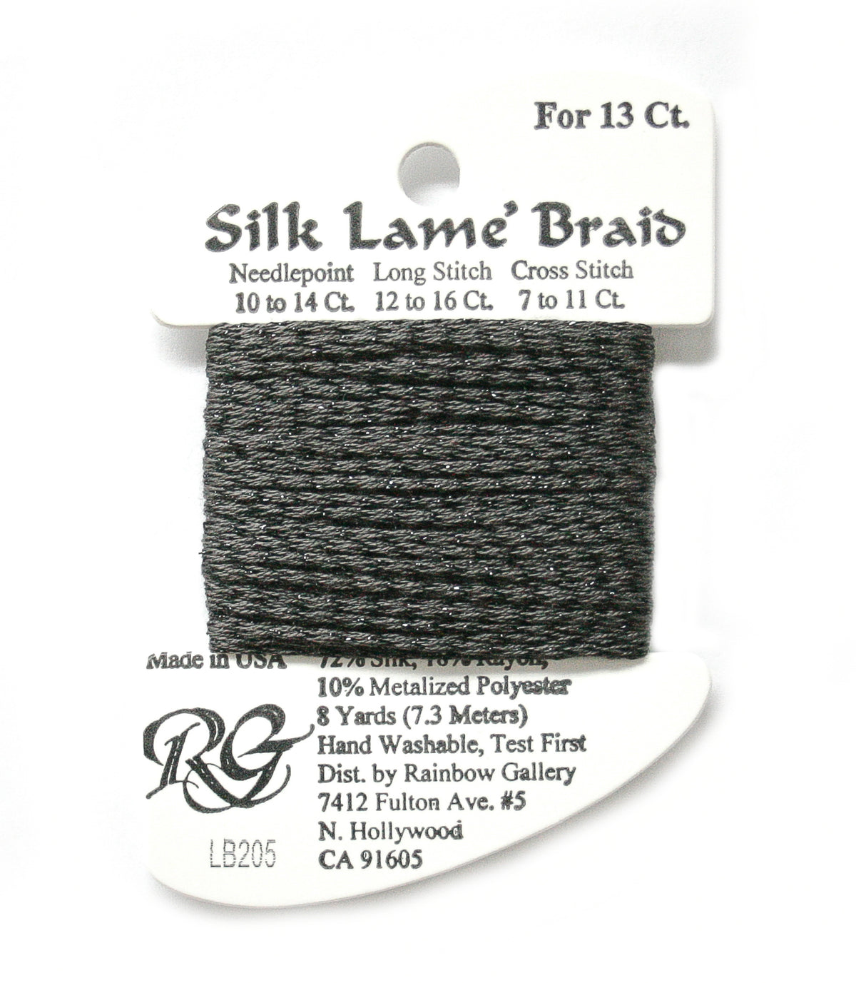 Rainbow Gallery Silk Lame Braid 13 - 205 Gargoyle