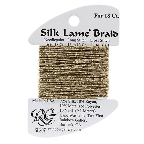 Rainbow Gallery Silk Lame Braid 18 - 207 Prairie Dust