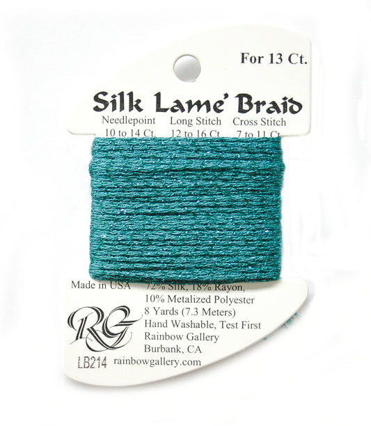 Rainbow Gallery Silk Lame Braid 13 - 214 Lake Blue