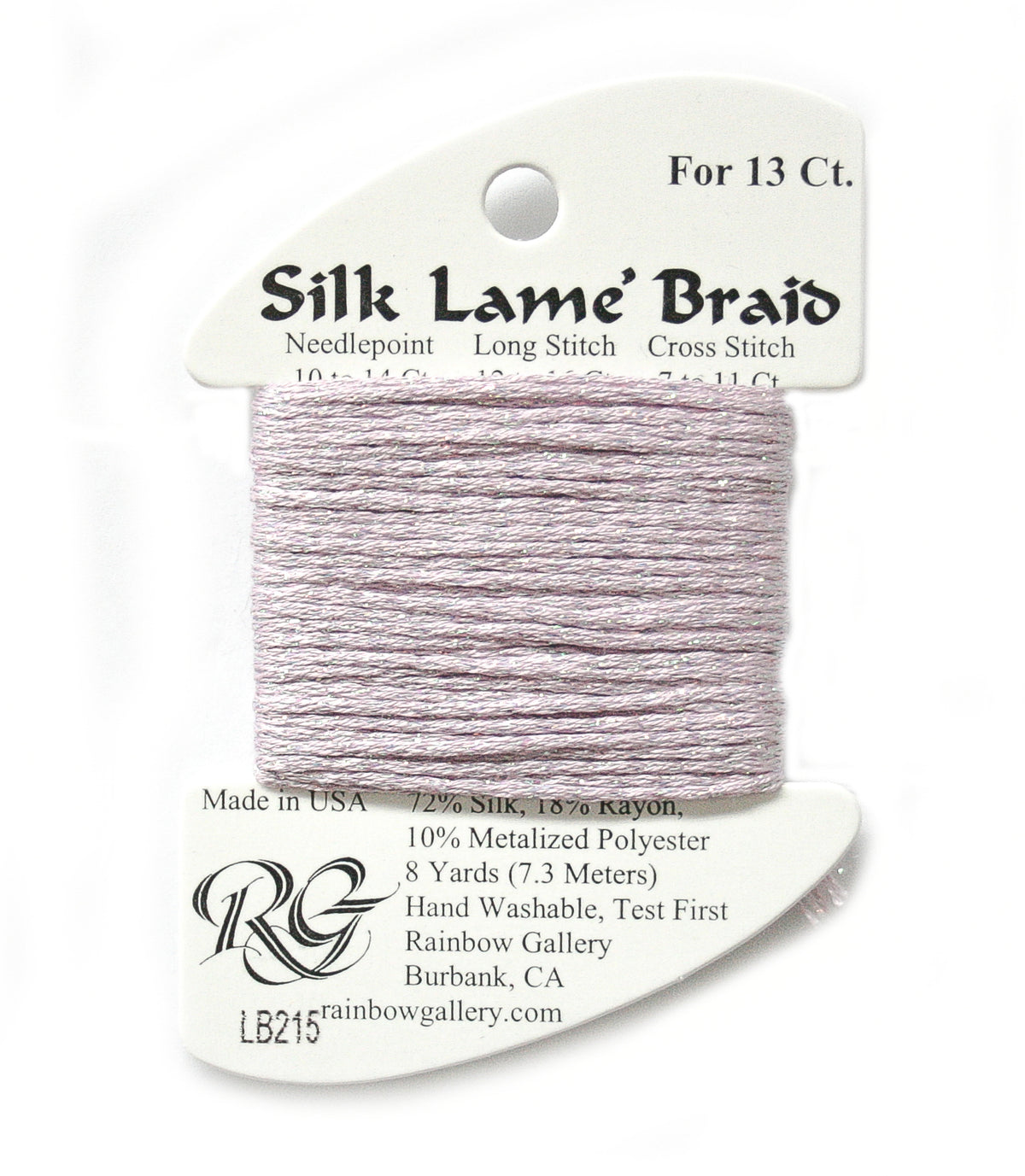 Rainbow Gallery Silk Lame Braid 13 - 215 Soft Amthyst