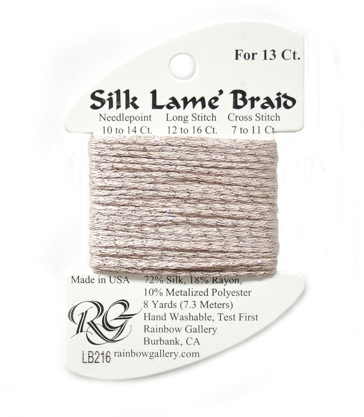 Rainbow Gallery Silk Lame Braid 13 - 216 Touch of Tan