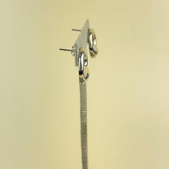 Vintage Sterling Silver Puffy Circle Post Earring