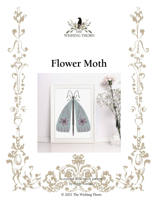 The Wishing Thorn Flower Moth Cross Stitch Pattern