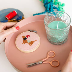 Cotton Clara Christmas Dachshund Cross Stitch Kit