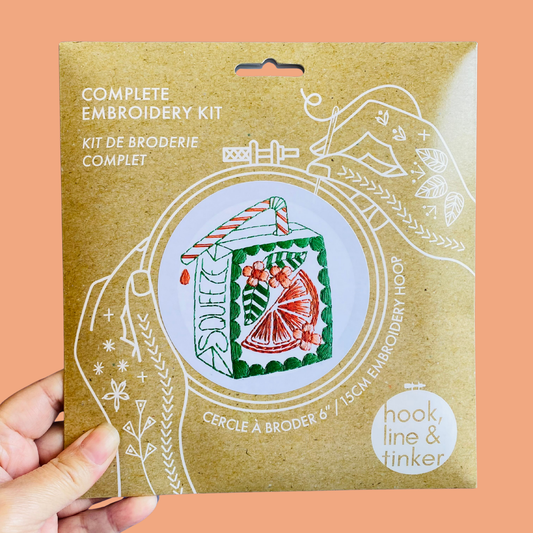 Hook Line and Tinker Orange Juice Box Complete Embroidery Kit