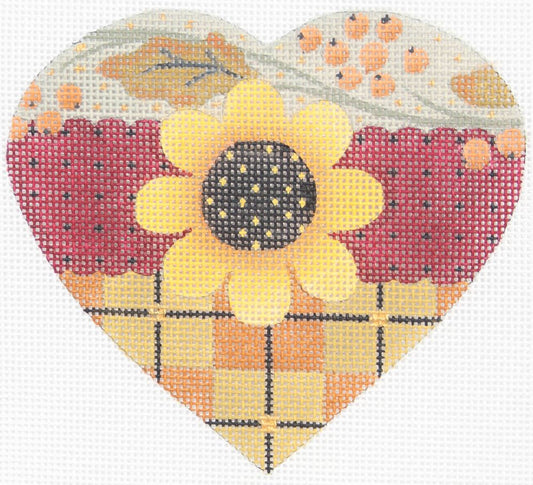 Melissa Shirley Designs Sunflower Heart MS Needlepoint Canvas