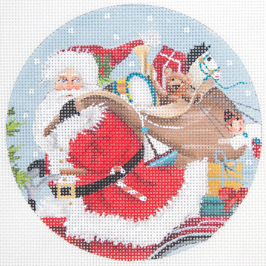 Melissa Shirley Designs Santa Ornament MS Needlepoint Canvas