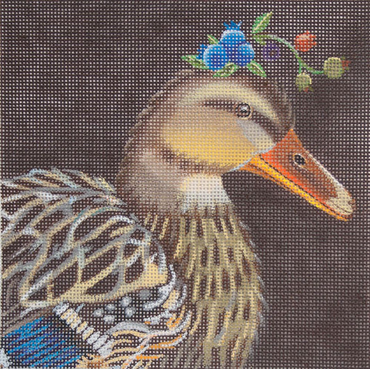 Melissa Shirley Designs Blueberry Duck Needlepoint Canvas