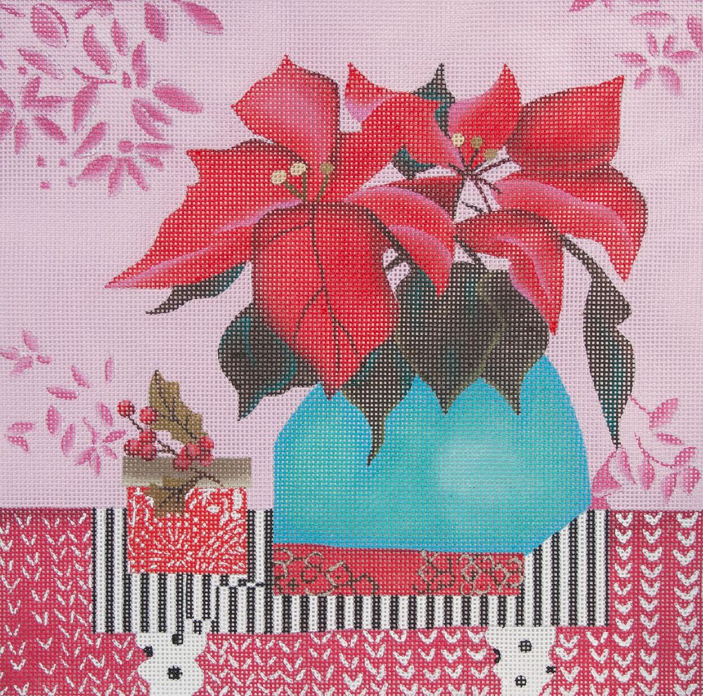 Melissa Shirley Designs Melissa Shirley Christmas Poinsettia Needlepoint Canvas